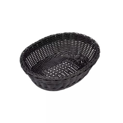 Oval brødkurv I sort flet